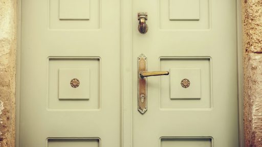 gray wooden closed door