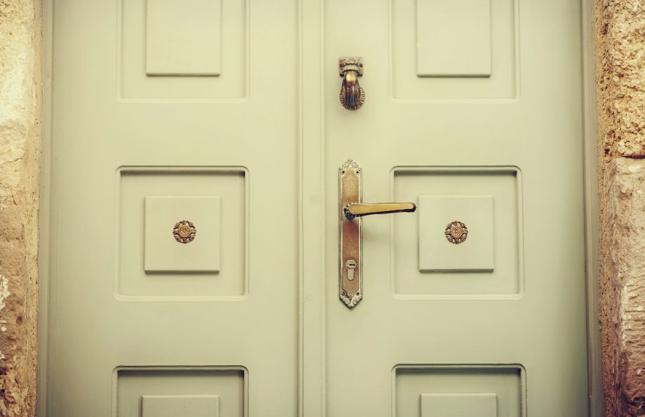 gray wooden closed door